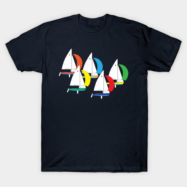 Tanzer 16 Sailboats Racing T-Shirt by CHBB